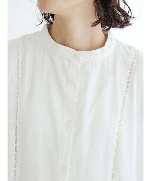 CRAFT STANDARD BOUTIQUE(クラフトスタンダードブティック)の「インドコットン 6分袖丈ハシゴレースワンピース(ワンピース・レディース・チャコールグレー/ブルー/アイボリー・FREE)」の15枚目の写真