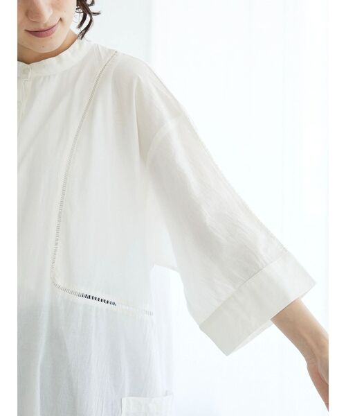 CRAFT STANDARD BOUTIQUE(クラフトスタンダードブティック)の「インドコットン 6分袖丈ハシゴレースワンピース(ワンピース・レディース・チャコールグレー/ブルー/アイボリー・FREE)」の17枚目の写真