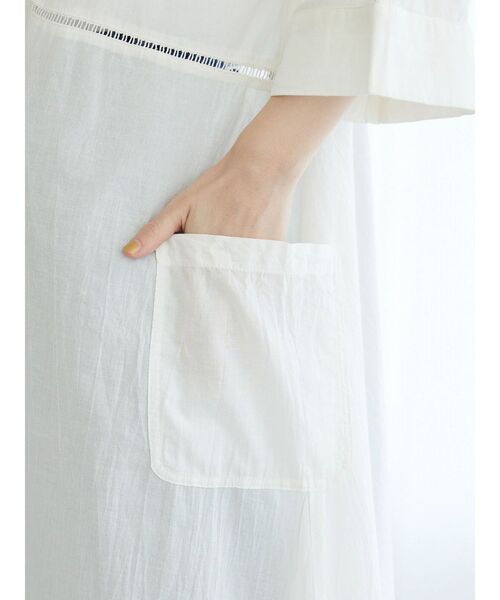 CRAFT STANDARD BOUTIQUE(クラフトスタンダードブティック)の「インドコットン 6分袖丈ハシゴレースワンピース(ワンピース・レディース・チャコールグレー/ブルー/アイボリー・FREE)」の18枚目の写真