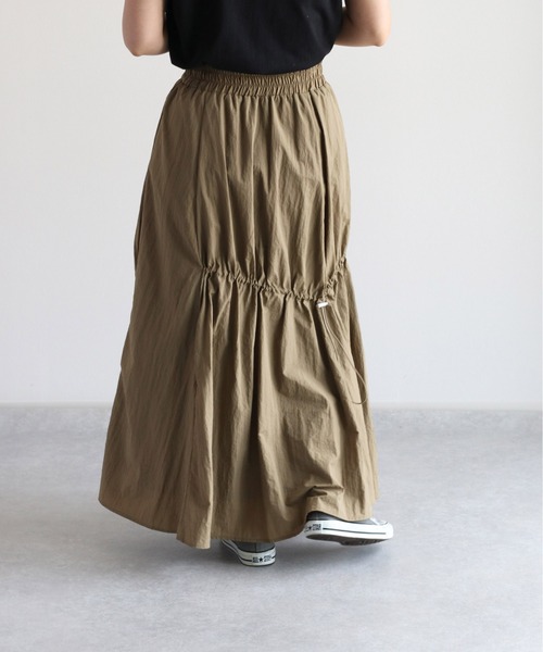 cepo（セポ）の「シャーリングドロストスカート　セットアップ可能（スカート・レディース・オリーブ/ブラック・M）」の9枚目の写真