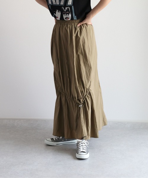 cepo（セポ）の「シャーリングドロストスカート　セットアップ可能（スカート・レディース・オリーブ/ブラック・M）」の15枚目の写真