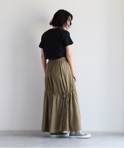 cepo（セポ）の「シャーリングドロストスカート　セットアップ可能（スカート・レディース・オリーブ/ブラック・M）」の19枚目の写真