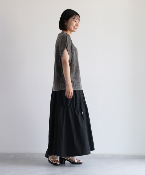 cepo（セポ）の「シャーリングドロストスカート　セットアップ可能（スカート・レディース・オリーブ/ブラック・M）」の11枚目の写真