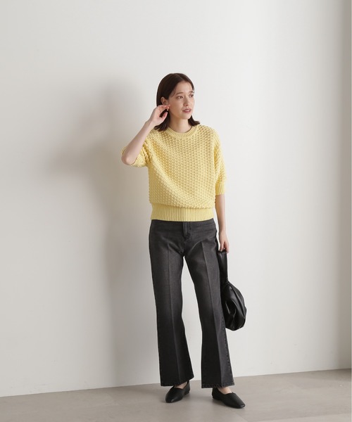 N.（N. Natural Beauty Basic）（エヌエヌナチュラルビューティーベーシック）の「◆ポコポコ編みニット（ニット/セーター・レディース・ホワイト/ネイビー/イエロー/オレンジ・MEDIUM）」の22枚目の写真