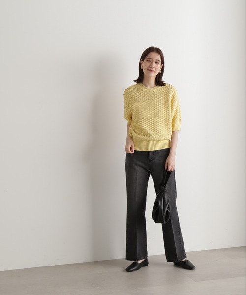 N.（N. Natural Beauty Basic）（エヌエヌナチュラルビューティーベーシック）の「◆ポコポコ編みニット（ニット/セーター・レディース・ホワイト/ネイビー/イエロー/オレンジ・MEDIUM）」の18枚目の写真