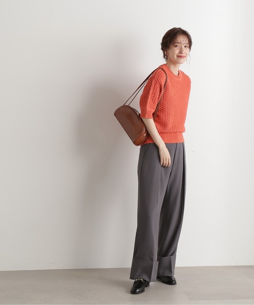 N.（N. Natural Beauty Basic）（エヌエヌナチュラルビューティーベーシック）の「◆ポコポコ編みニット（ニット/セーター・レディース・ホワイト/ネイビー/イエロー/オレンジ・MEDIUM）」の7枚目の写真