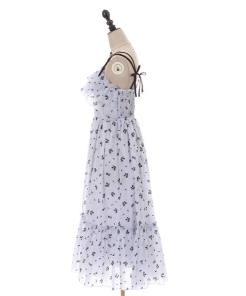 axes femme POETIQUE(アクシーズファムポエティック)の「フロッキープリントジャンスカ(ジャンパースカート・レディース・ブラック/ピンク/サックスブルー・MEDIUM)」の6枚目の写真