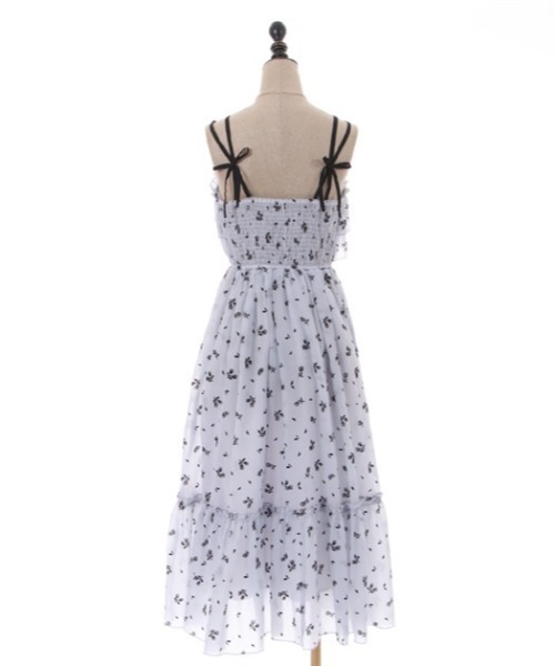 axes femme POETIQUE(アクシーズファムポエティック)の「フロッキープリントジャンスカ(ジャンパースカート・レディース・ブラック/ピンク/サックスブルー・MEDIUM)」の7枚目の写真