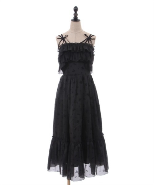 axes femme POETIQUE(アクシーズファムポエティック)の「フロッキープリントジャンスカ(ジャンパースカート・レディース・ブラック/ピンク/サックスブルー・MEDIUM)」の15枚目の写真