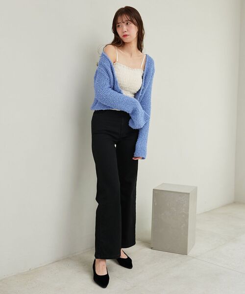 MAJESTIC LEGON（マジェスティックレゴン）の「ハートボタンカーディガン&キャミセット（ニット/セーター・レディース・ボルドー/ピンク/ブルー/チャコールグレー/アイボリー・MEDIUM）」の6枚目の写真