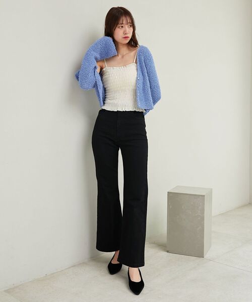 MAJESTIC LEGON（マジェスティックレゴン）の「ハートボタンカーディガン&キャミセット（ニット/セーター・レディース・ボルドー/ピンク/ブルー/チャコールグレー/アイボリー・MEDIUM）」の7枚目の写真