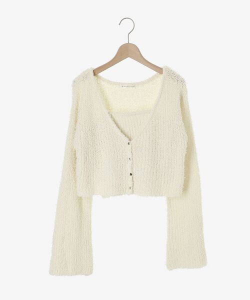 MAJESTIC LEGON（マジェスティックレゴン）の「ハートボタンカーディガン&キャミセット（ニット/セーター・レディース・ボルドー/ピンク/ブルー/チャコールグレー/アイボリー・MEDIUM）」の13枚目の写真