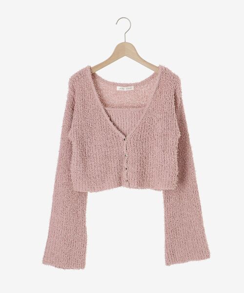 MAJESTIC LEGON（マジェスティックレゴン）の「ハートボタンカーディガン&キャミセット（ニット/セーター・レディース・ボルドー/ピンク/ブルー/チャコールグレー/アイボリー・MEDIUM）」の14枚目の写真