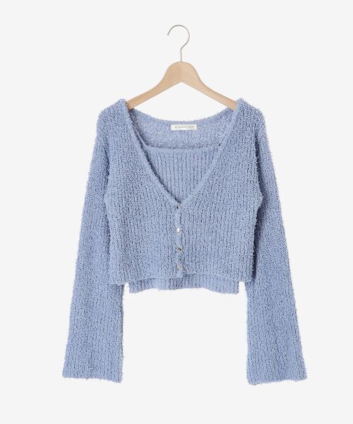 MAJESTIC LEGON（マジェスティックレゴン）の「ハートボタンカーディガン&キャミセット（ニット/セーター・レディース・ボルドー/ピンク/ブルー/チャコールグレー/アイボリー・MEDIUM）」の15枚目の写真