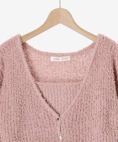 MAJESTIC LEGON（マジェスティックレゴン）の「ハートボタンカーディガン&キャミセット（ニット/セーター・レディース・ボルドー/ピンク/ブルー/チャコールグレー/アイボリー・MEDIUM）」の19枚目の写真