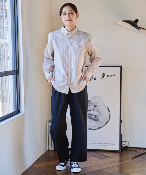 Arnold Palmer(アーノルドパーマー)の「ストライプ リラックス シェア シャツ(シャツ/ブラウス・レディース・ブルー/ベージュ/レッド・S/M/L/LL/XS)」の7枚目の写真