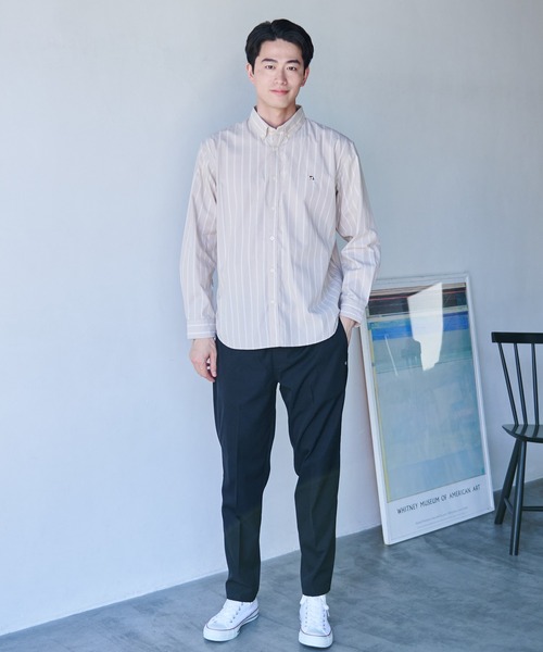 Arnold Palmer(アーノルドパーマー)の「ストライプ リラックス シェア シャツ(シャツ/ブラウス・レディース・ブルー/ベージュ/レッド・S/M/L/LL/XS)」の11枚目の写真