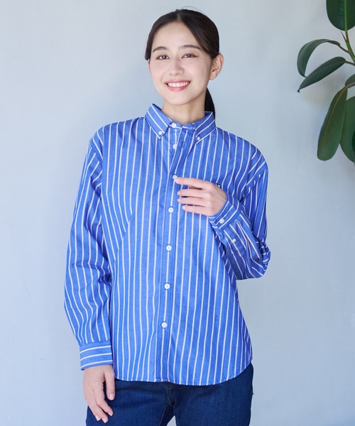 Arnold Palmer(アーノルドパーマー)の「ストライプ リラックス シェア シャツ(シャツ/ブラウス・レディース・ブルー/ベージュ/レッド・S/M/L/LL/XS)」の19枚目の写真