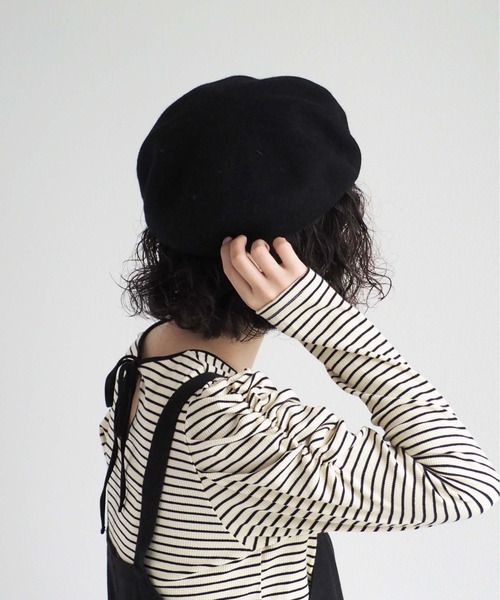 cepo(セポ)の「バスクベレー(ハンチング/ベレー帽・レディース・グレー/ブラック・FREE)」の6枚目の写真