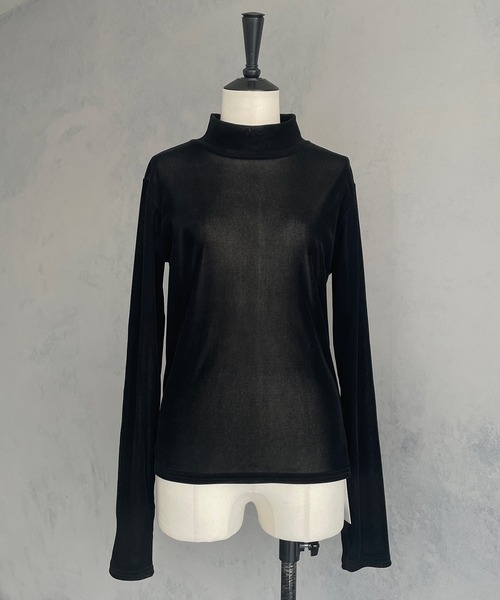 &g'aime（アンジェム）の「【&g'aime】ベロアシアーハイネックトップス（Tシャツ/カットソー・レディース・ブラック・FREE）」の9枚目の写真