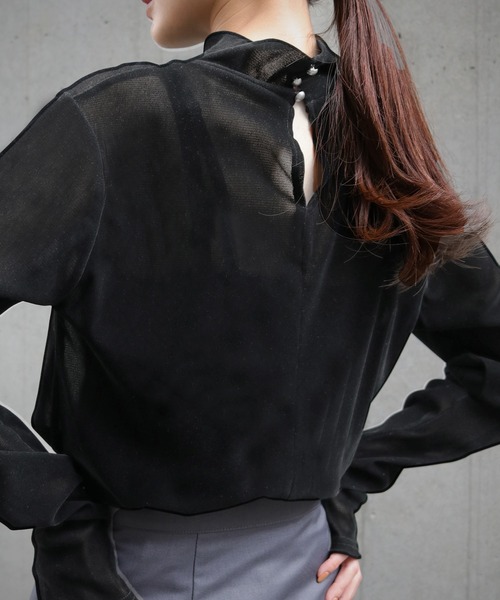 &g'aime（アンジェム）の「【&g'aime】ベロアシアーハイネックトップス（Tシャツ/カットソー・レディース・ブラック・FREE）」の16枚目の写真