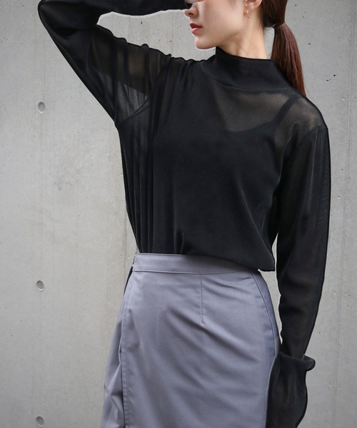 &g'aime（アンジェム）の「【&g'aime】ベロアシアーハイネックトップス（Tシャツ/カットソー・レディース・ブラック・FREE）」の19枚目の写真