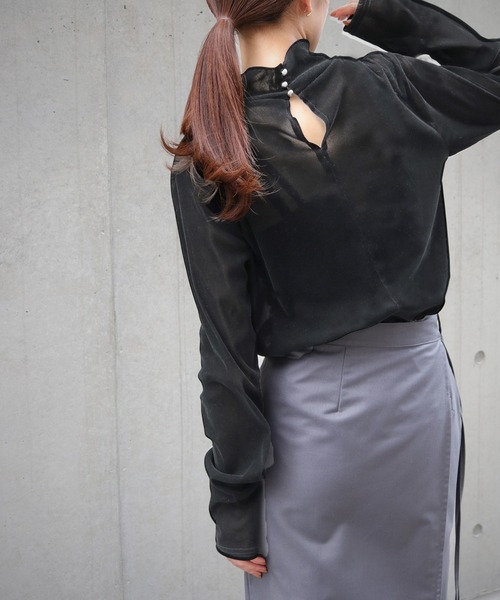 &g'aime（アンジェム）の「【&g'aime】ベロアシアーハイネックトップス（Tシャツ/カットソー・レディース・ブラック・FREE）」の17枚目の写真