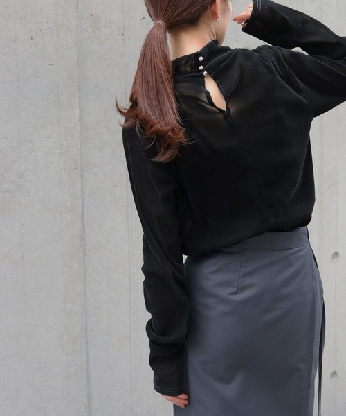 &g'aime（アンジェム）の「【&g'aime】ベロアシアーハイネックトップス（Tシャツ/カットソー・レディース・ブラック・FREE）」の22枚目の写真