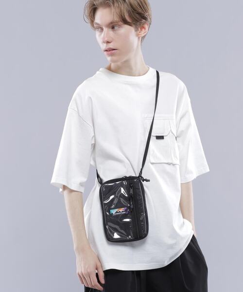 MANASTASH（マナスタッシュ）の「MANASTASH/マナスタッシュ/CLEAR POCKET SHOULDER BAG（ショルダーバッグ・メンズ・オリーブ系/ブラック・F）」の3枚目の写真