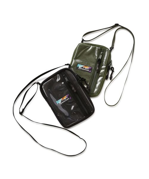 MANASTASH（マナスタッシュ）の「MANASTASH/マナスタッシュ/CLEAR POCKET SHOULDER BAG（ショルダーバッグ・メンズ・オリーブ系/ブラック・F）」の5枚目の写真