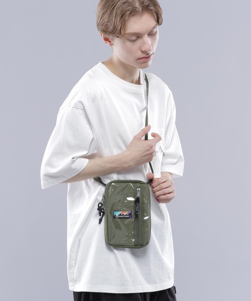 MANASTASH（マナスタッシュ）の「MANASTASH/マナスタッシュ/CLEAR POCKET SHOULDER BAG（ショルダーバッグ・メンズ・オリーブ系/ブラック・F）」の11枚目の写真