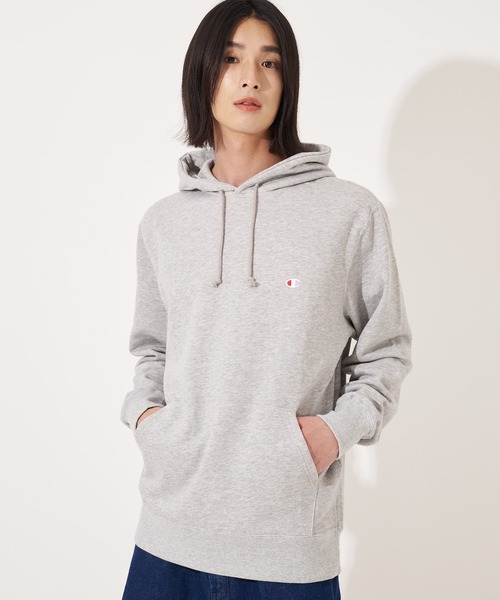 Champion（チャンピオン）の「【Champion】C3-Y136 HOODED SWEATSHIRT/フーディー/長袖/パーカー/チャンピオン（パーカー・メンズ・グレー/オートミール/ネイビー/ホワイト/ブラック/グリーン/ブルー/レッド/グレイッシュブルー/クリーム/チョコ/ブルーグリーン/グレイッシュベージュ・L/XL/S/M/XXL）」の3枚目の写真