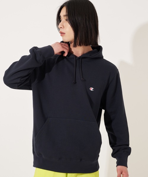 Champion（チャンピオン）の「【Champion】C3-Y136 HOODED SWEATSHIRT/フーディー/長袖/パーカー/チャンピオン（パーカー・メンズ・グレー/オートミール/ネイビー/ホワイト/ブラック/グリーン/ブルー/レッド/グレイッシュブルー/クリーム/チョコ/ブルーグリーン/グレイッシュベージュ・L/XL/S/M/XXL）」の2枚目の写真