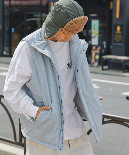 CAMP7（キャンプセブン）の「【CAMP7】ロゴデザインモックネック長袖Tシャツ / 抗菌・防臭（Tシャツ/カットソー・メンズ・ホワイト/ブラック・XL/L/M）」の19枚目の写真