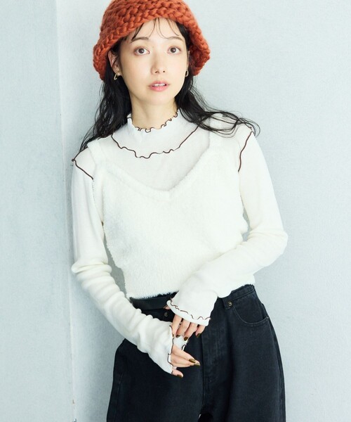 ニットキャミソール FREAK'S STORE（フリークスストア）の「フラッフィー ニット ビスチェ