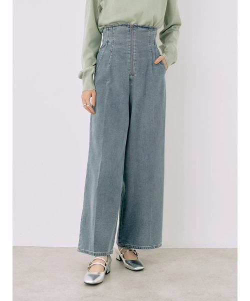 earth music&ecology(アースミュージックアンドエコロジー)の「フロントジップデニムパンツ(デニムパンツ・レディース・インディゴブルー/ブルー系その他・S/M)」の9枚目の写真