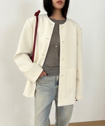 Didot.showroom　ステンカラー中綿レザーオーバージャケット Didot.showroom ステンカラー中綿レザーオーバージャケット