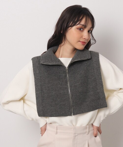 SHOO・LA・RUE（シューラルー）の「◆ニットネックウォーマー（ネックウォーマー/スヌード・レディース・アイボリー/ブラック/チャコールグレー/ワインレッド・00）」の10枚目の写真