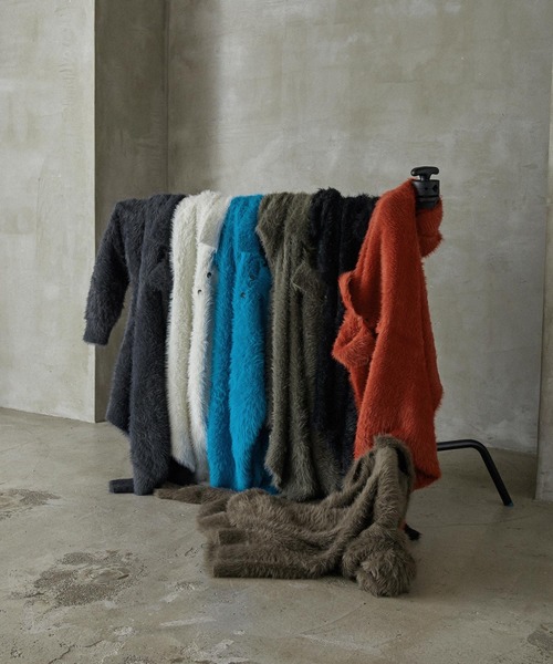 EMMA CLOTHES(エマクローズ)の「ルーズシャギーポロシャツ EMMA CLOTHES(ニット/セーター・メンズ・ブラック/チャコール/レッド/アイボリー/モカ/ダークグレー/ブルー・L/M)」の16枚目の写真