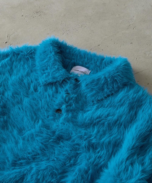 EMMA CLOTHES(エマクローズ)の「ルーズシャギーポロシャツ EMMA CLOTHES(ニット/セーター・メンズ・ブラック/チャコール/レッド/アイボリー/モカ/ダークグレー/ブルー・L/M)」の20枚目の写真