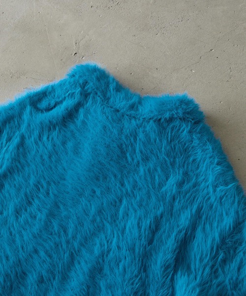 EMMA CLOTHES(エマクローズ)の「ルーズシャギーポロシャツ EMMA CLOTHES(ニット/セーター・メンズ・ブラック/チャコール/レッド/アイボリー/モカ/ダークグレー/ブルー・L/M)」の21枚目の写真