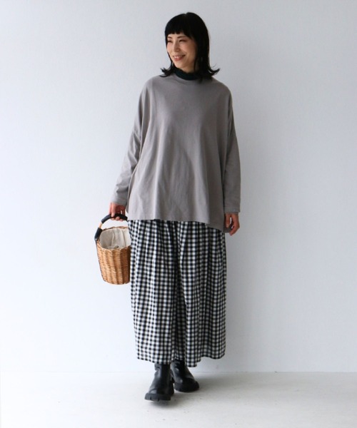 sanpo kuschel(サンポクシェル)の「間違いなく楽Tトップス(Tシャツ/カットソー・レディース・ネイビー/グレー・FREE)」の3枚目の写真