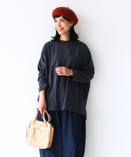sanpo kuschel(サンポクシェル)の「間違いなく楽Tトップス(Tシャツ/カットソー・レディース・ネイビー/グレー・FREE)」の12枚目の写真