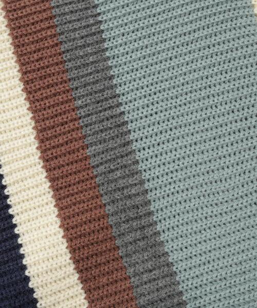 coen（コーエン）の「マルチカラーボーダーマフラー（ストール/ショール・レディース・レッド/ネイビー・FREE）」の5枚目の写真