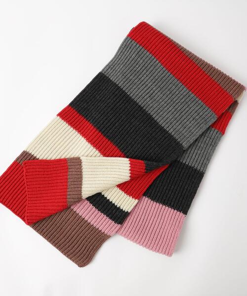 coen（コーエン）の「マルチカラーボーダーマフラー（ストール/ショール・レディース・レッド/ネイビー・FREE）」の10枚目の写真