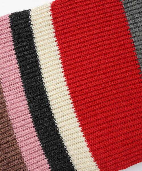 coen（コーエン）の「マルチカラーボーダーマフラー（ストール/ショール・レディース・レッド/ネイビー・FREE）」の11枚目の写真