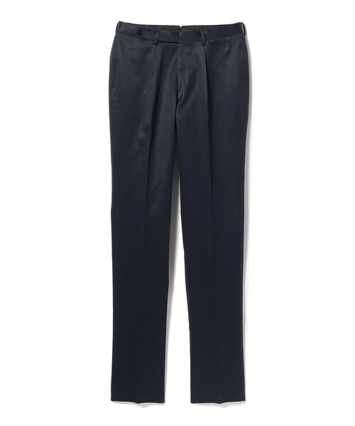 BEAMS Fの1プリーツ スラックス パンツ グレー(春夏用) BEAMS F パンツ EXCLUSIVE FABRIC ウール フレスコ 1プリーツ