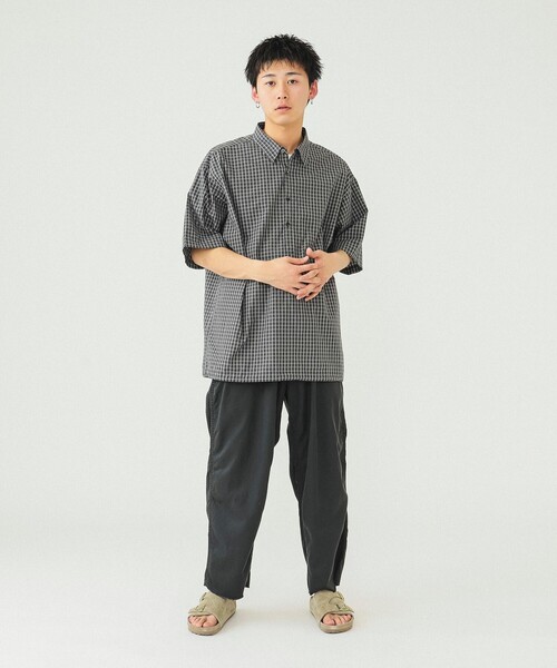 BEAMS（ビームス）の「BEAMS / ミニチェック プルオーバー シャツ（シャツ/ブラウス・メンズ・オフホワイト/ブラック・S/M/L/XL）」の3枚目の写真