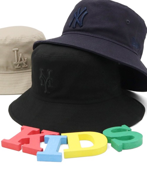 NEW ERA（ニューエラ）の「ニューエラキッズ バケットハット MLB トナルカラー（ハット・キッズ・ネイビー/ブラック/ベージュ・S/M/L/XL/M/L）」の2枚目の写真