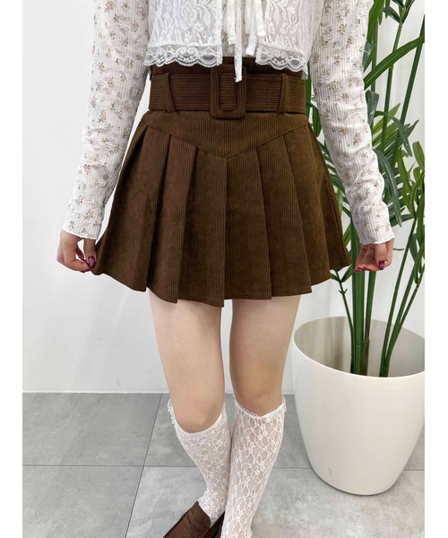 PHILLY】ベルト付コーデュロイプリーツスカート（スカート）｜PHILLY